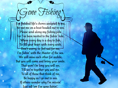 Memorial Project design fisherman gone fishing heaven illustration