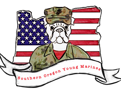 The Young Marines design logo sticker