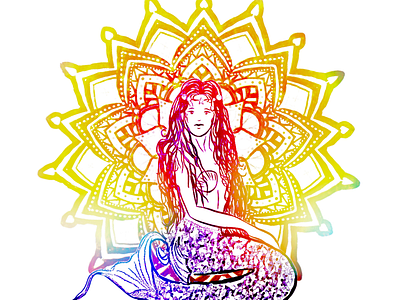 Mermaid & Mandala color graphic graphics design illustration mandala mermaid rainbow