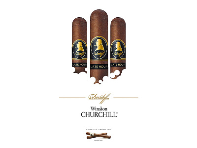 Davidoff Churchill Cigar advertising branding campaign cigars colors design identity instagram post visual