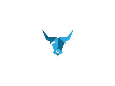 Cerus WIP 2color blue bull horns icon logo mark mythology taurus