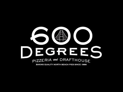 600 Degrees Pizzeria and Drafthouse | main ID beer bw food logo pizza restuarant