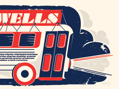 Doubledecker music poster screenprint