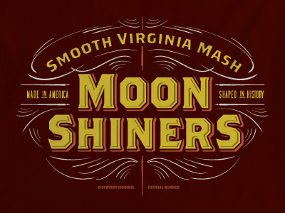 Moonshiners / Old World booze eagle emblem filigree logo moon moonshine shirt texture type vintage