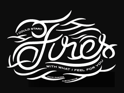 Fires austin bw music script typography