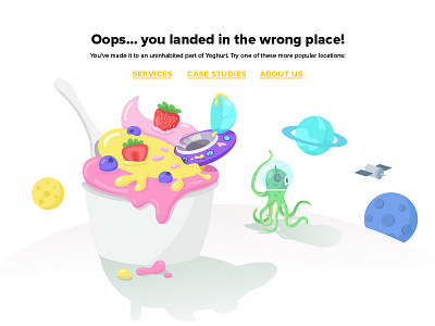 Yoghurt Digital 404 Page 404 page illustration web