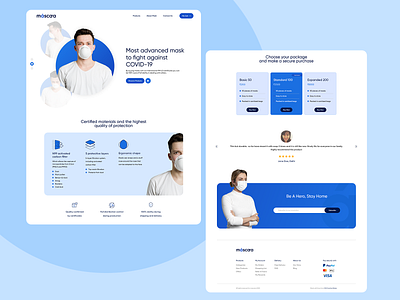 COVID-19 Protection Mask Landing Page adobe xd branding landing page landing page design mockup ui uiuxdesign ux wedesign