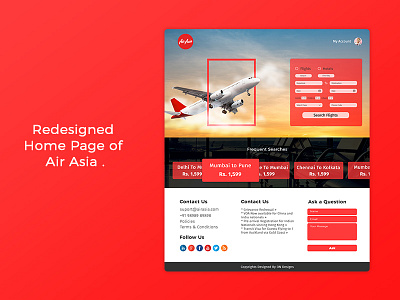 Air Asia Home Page Re-design design flight landingpage layout redesign template ui ux web website