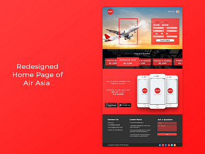 Air Asia Flight Booking Website Home Page Redesign