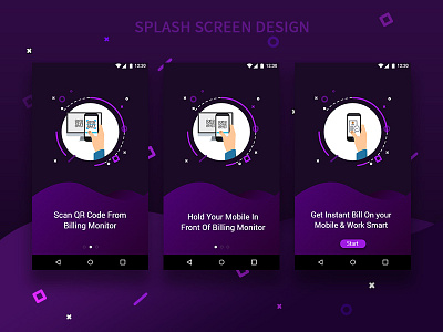 Splash Screen Design For QR Code Scaning Application android app design application design designing iphone iphone x mockup ui ux