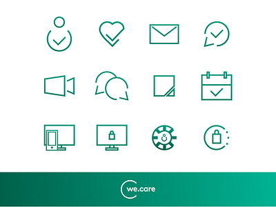 "we.care" icons geometric icons sharp angles web