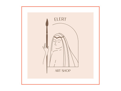 Elert Art Shop art artist brand brush design elert elf girl graphic illustration logo magic oil painting shop staff vector