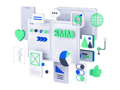 SMM process design 3-d illustration