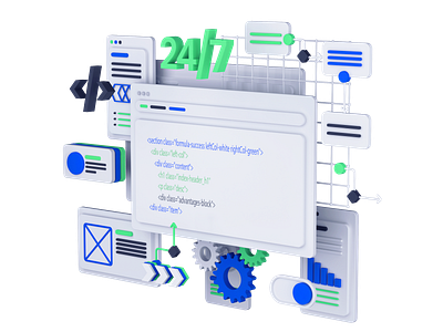 Technical support design 3-d illustration