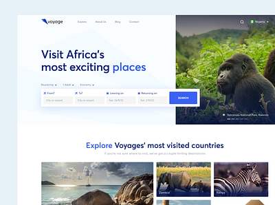 Visit Africa's most exciting destinations africa destination product design travel travel web ui ui web ui website