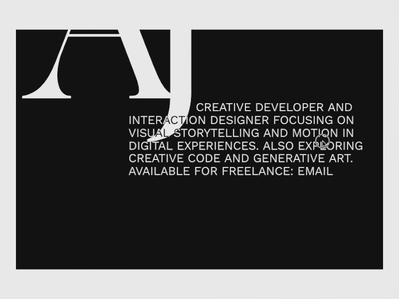 Aj — Interactions animation branding interaction javascript logo motion typography ui web webdesign