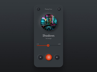 Mob_App_Player application dark grey mobile app mobile app design mood music orange player ui