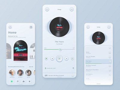 Spotify Skeuomorphism Pt 2 application design buttons clear design minimalism mobile app mobile design mobile ui music music app skeuomorphism