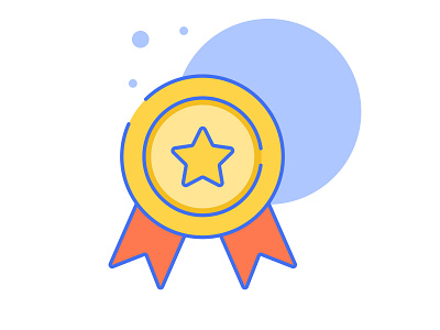 Award-Icon-Animation after effects animation award blue icon animation luster motion design orange popup yelow