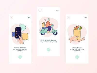 Delivery_App_onboarding application clean delivery design app food groceries healthy food illustration ios mobile mobile design onboarding stay home stay safe ui