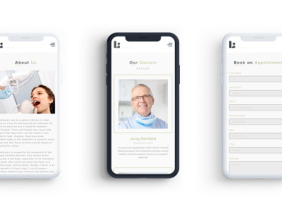 "L.Dote" Dental clinic adaptive design black clinic dental interface mobile web white