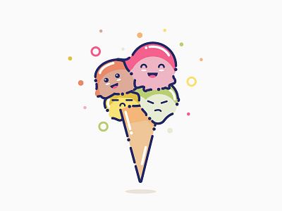 Ice Cream angry green happy ice cream orange pink summer yellow