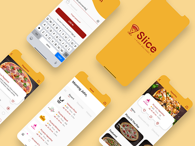 Slice_Pizza_Delivery_App. application delivery logo design mobile app design pizza red ui ux yellow