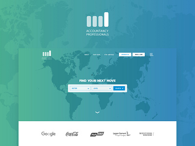 AccPro Website accpro blue design find gradient green interface job ui ux web webdesign webdesigner world
