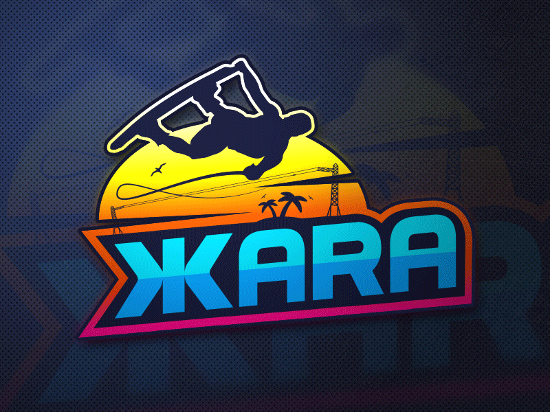 Colorful logotype for wakepark «ЖАRA» brand extreme gif logo logo design logotype shine sport wakeboard