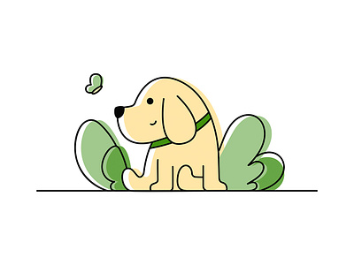 Line art illustration-MyDog dog illustration labrador retriever line art linework ui
