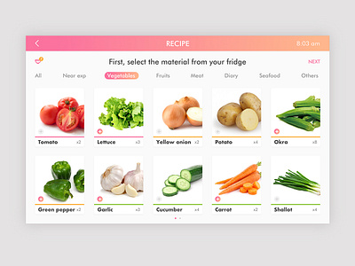 Smartfridge interface design-1 dashboad food app fridge smart home ui waste management