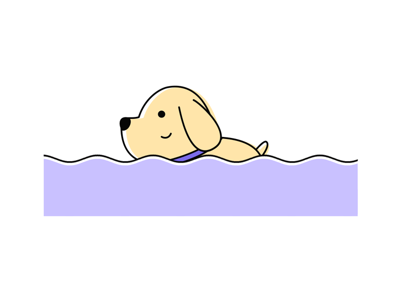 Line art illustration-MyDog-Swim animation dog dog illustration illustration labrador labrador retriever line lineart linework swim swimming ui