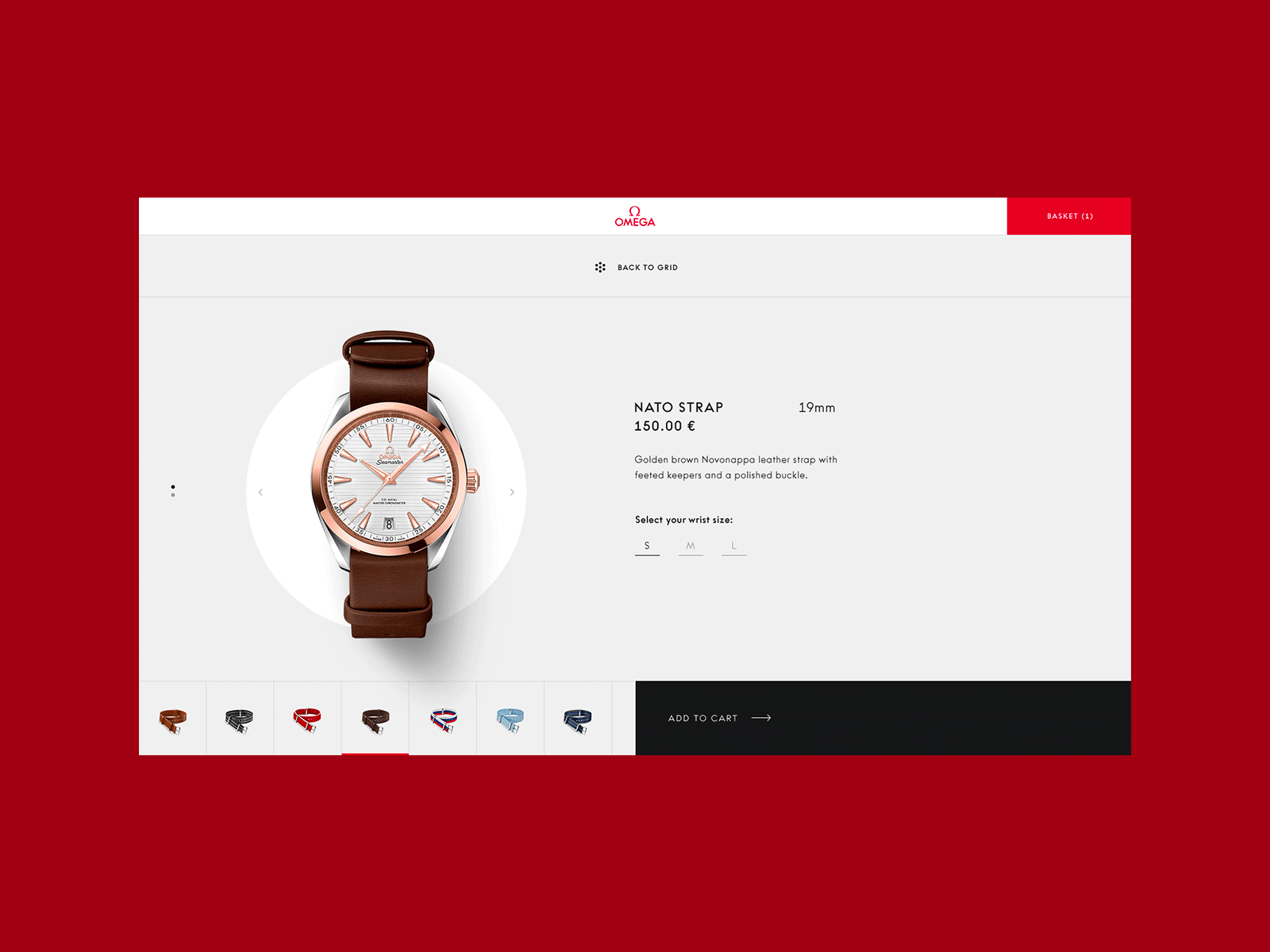 Omega Nato - Mini Website clean drag and drop layout minimal navigation typography ui watch webdesign website