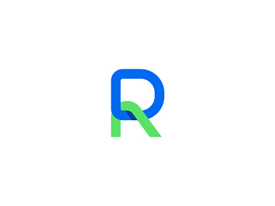RD Monogram blue flat green illustrator letters logo monogram shadow simple type