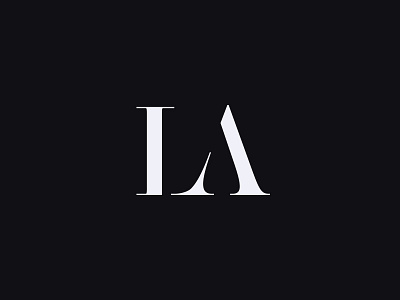 LA Monoram black font ligature logo monogram serif stencil type typography