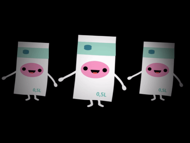 Lets dance! aep character food fun gif illustratie milk vector web