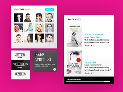 GUI app community corporate web design publishers gui material profile readers synopsis ui ux