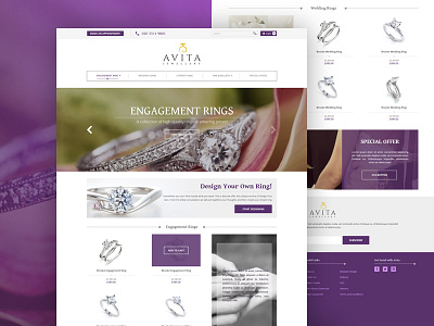 Avita Jewellery Home Page avita clean colors design home jewellery page purple