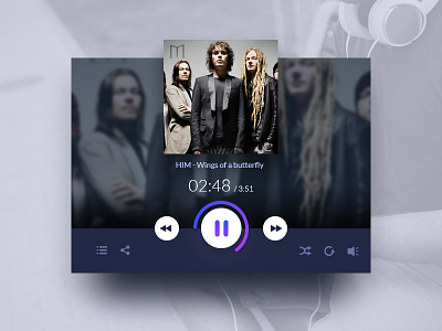 Day 005 - Music Player 005 100 challenge daily day gradient music player purple ui