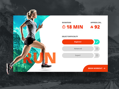 Day 008 - Fitness Card 008 100 card challenge daily day fitness ui