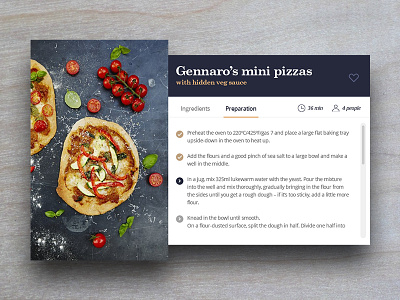 Day 009 - Recipe Card 009 100 card challenge daily day design food pizza recipe ui