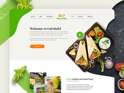 Falafel Restaurant Website Design clean design concept food landing landingpage minimalistic restaurant ui ux web design webdesign webdesigner website