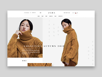 Zara Fashion blog blog design brand branding design fashion fashion app fashion blog fashion blogger fashion brand identity minimal modern ui