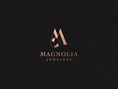 MAGNOLIA beautiful beautiful logo beauty beauty logo brand branding design icon identity jewelery lettering logo lux luxurious luxury minimal minimalism modern modern logo rose gold