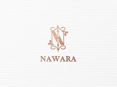 NAWARA beauty beauty logo beauty product brand branding design icon identity logo logo design logo design branding lux luxurious luxury minimal minimalism modern rose gold simple typography