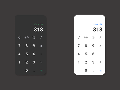 Calculator light and dark theme app colors design figma flat illustration interface minimal mobile mobile app ui ux vector