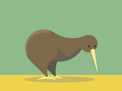 Kiwi abc animals color flat illustration kiwi simple