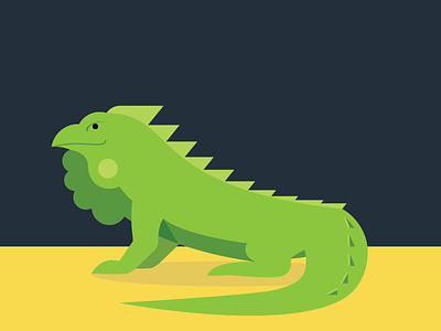 Iguana abc animals color flat iguana illustration simple