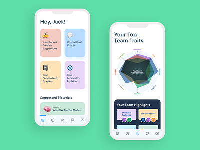 DoCare.io App for AI Coaching (1/2) app design product design ui ux