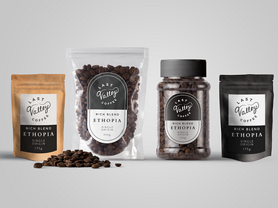 Last Valley Coffee Packaging Design hand drawn logo label design logo design package design packaging